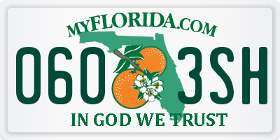 FL license plate 0603SH