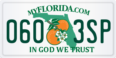 FL license plate 0603SP