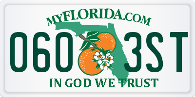 FL license plate 0603ST