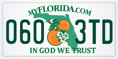 FL license plate 0603TD