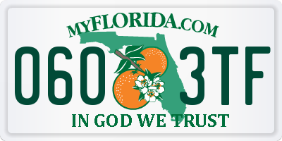 FL license plate 0603TF