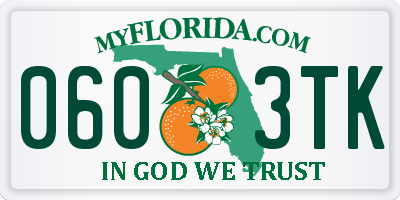 FL license plate 0603TK