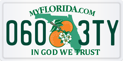 FL license plate 0603TY