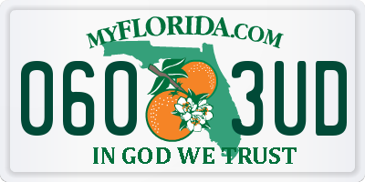 FL license plate 0603UD