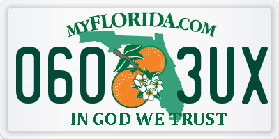 FL license plate 0603UX
