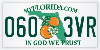FL license plate 0603VR