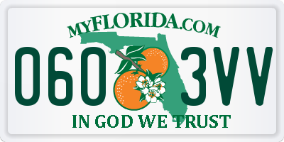 FL license plate 0603VV