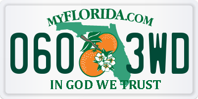 FL license plate 0603WD
