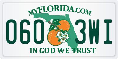 FL license plate 0603WI