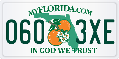 FL license plate 0603XE
