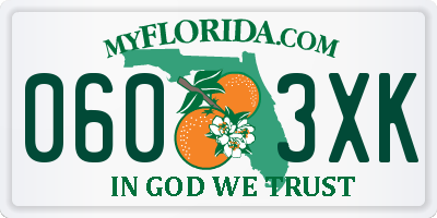 FL license plate 0603XK