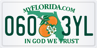 FL license plate 0603YL