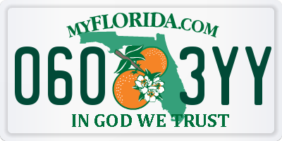 FL license plate 0603YY