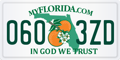 FL license plate 0603ZD