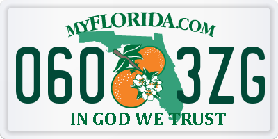 FL license plate 0603ZG