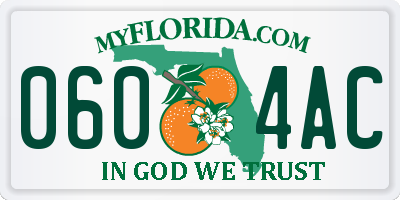 FL license plate 0604AC