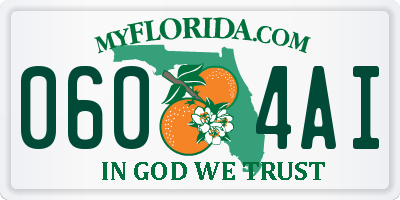 FL license plate 0604AI