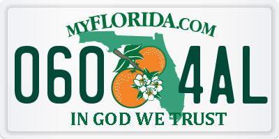 FL license plate 0604AL