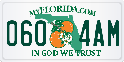 FL license plate 0604AM