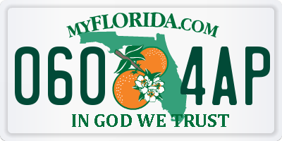 FL license plate 0604AP