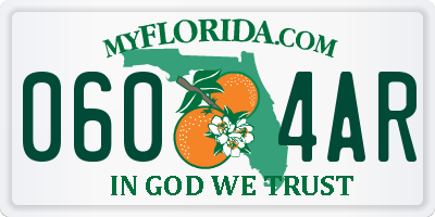 FL license plate 0604AR