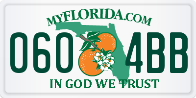 FL license plate 0604BB