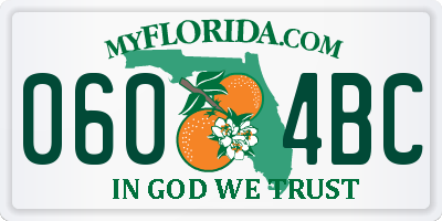 FL license plate 0604BC