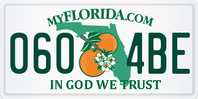 FL license plate 0604BE