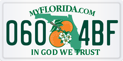 FL license plate 0604BF