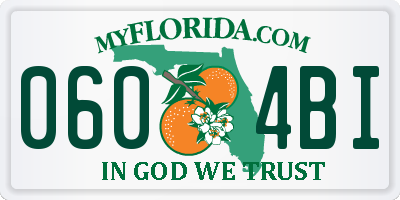FL license plate 0604BI