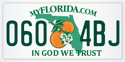 FL license plate 0604BJ