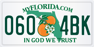FL license plate 0604BK