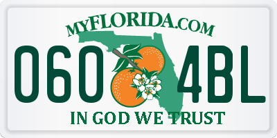 FL license plate 0604BL