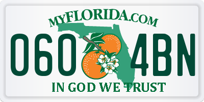 FL license plate 0604BN