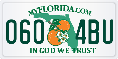 FL license plate 0604BU