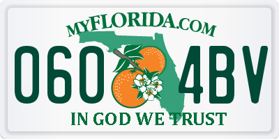 FL license plate 0604BV