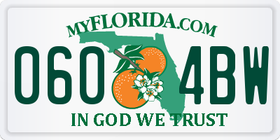 FL license plate 0604BW