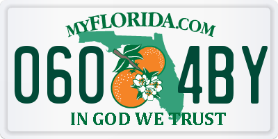 FL license plate 0604BY