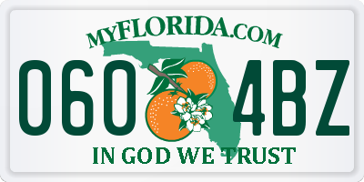 FL license plate 0604BZ