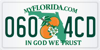 FL license plate 0604CD