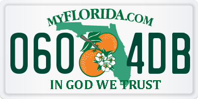 FL license plate 0604DB