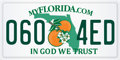FL license plate 0604ED