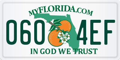 FL license plate 0604EF