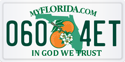 FL license plate 0604ET