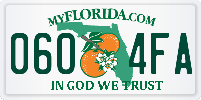 FL license plate 0604FA