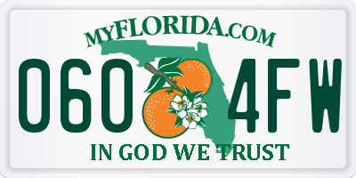 FL license plate 0604FW