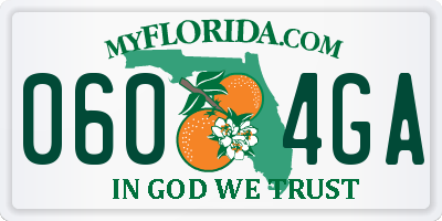 FL license plate 0604GA