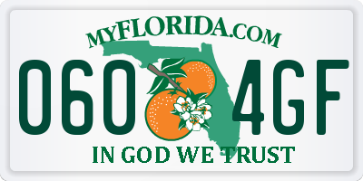 FL license plate 0604GF