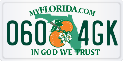 FL license plate 0604GK
