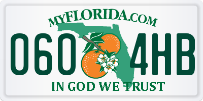 FL license plate 0604HB